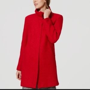 LOFT Red Boucle Wool Coat NWT, Size L
